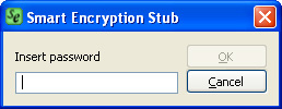 Picture of the password entry window for the SFX.